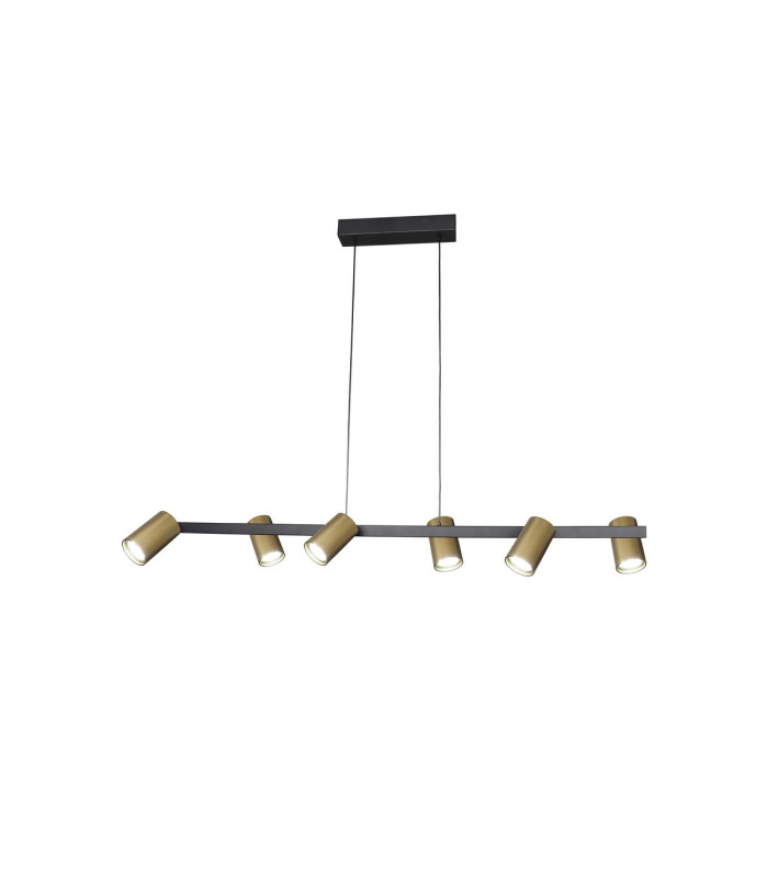 Sal 6 Light Linear Pendant Spotlight GU10 Satin Gold/Matt Black-1