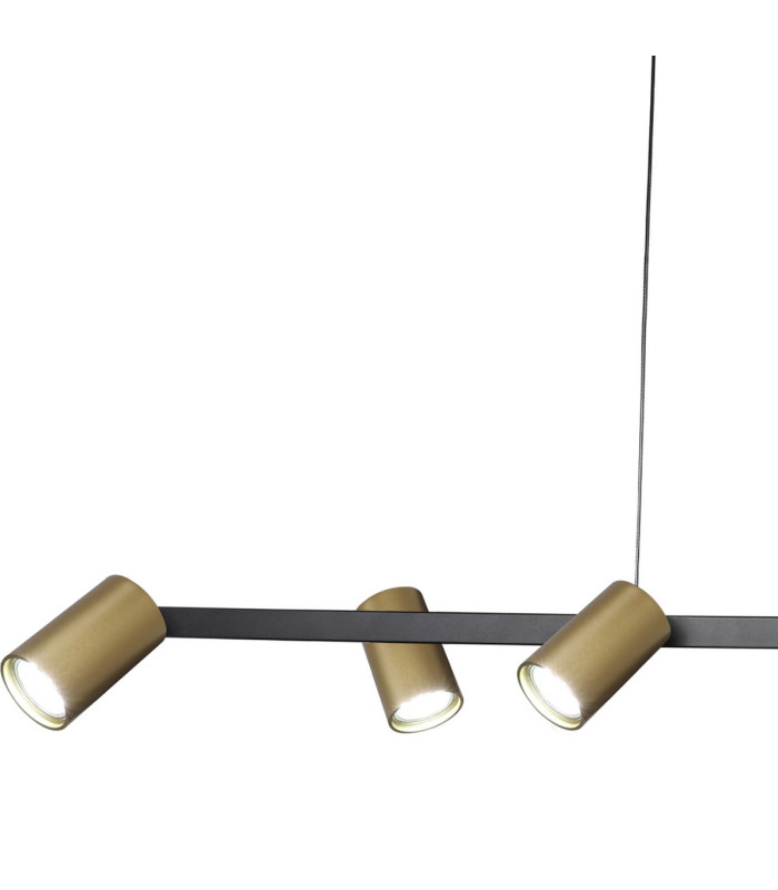 Sal 6 Light Linear Pendant Spotlight GU10 Satin Gold/Matt Black-5