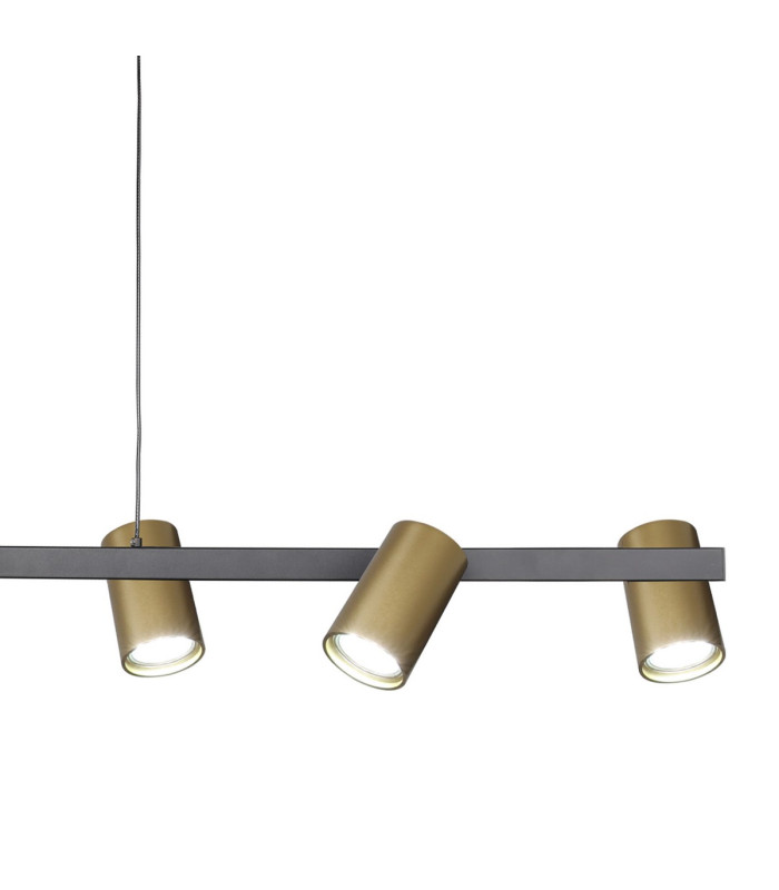 Sal 6 Light Linear Pendant Spotlight GU10 Satin Gold/Matt Black-6
