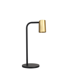 Sal Small Table Lamp With Inline Switch 1 Light GU10 Satin Gold/Matt Black-1