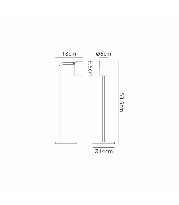 Sal Tall Table Lamp With Inline Switch 1 Light GU10 Satin Gold/Matt Black-5