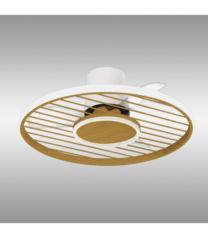 Soho 45W LED Dimmable Ceiling Light With Built-In 30W DC Fan 2700-5000K Remote & APP Control 3150lm White/Wood 5yrs Warranty-2