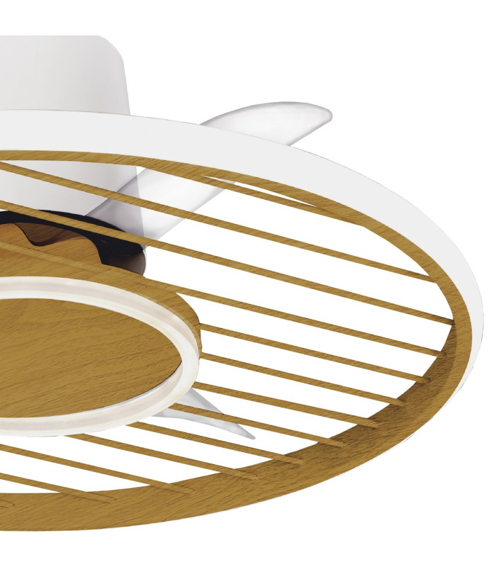 Soho 45W LED Dimmable Ceiling Light With Built-In 30W DC Fan 2700-5000K Remote & APP Control 3150lm White/Wood 5yrs Warranty-4