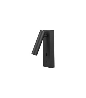 Tarifa II Wall/Reading Light Adjustable With USB-C Socket 3W LED 3000K 210lm Switched Black 3yrs Warranty-1