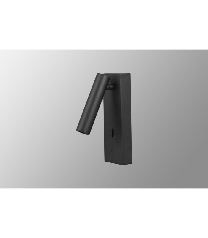 Tarifa II Wall/Reading Light Adjustable With USB-C Socket 3W LED 3000K 210lm Switched Black 3yrs Warranty-2