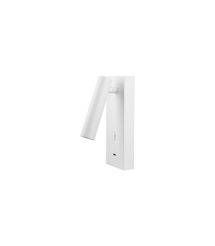 Tarifa II Wall/Reading Light Adjustable With USB-C Socket 3W LED 3000K 210lm Switched White 3yrs Warranty-1