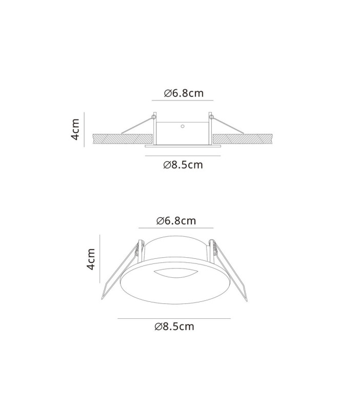 Tavira Recessed Spotlight 8.5cm Round GU10 (Max 12W) IP54 Cut Out 68mm Black-5