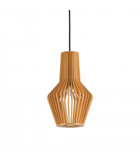 1 Light Ceiling Pendant Wood, E27 - 1