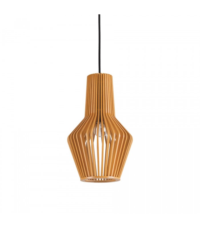 1 Light Ceiling Pendant Wood, E27 - 1