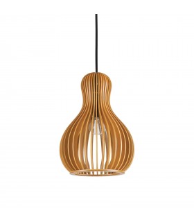 1 Light Ceiling Pendant Wood, E27 - 1