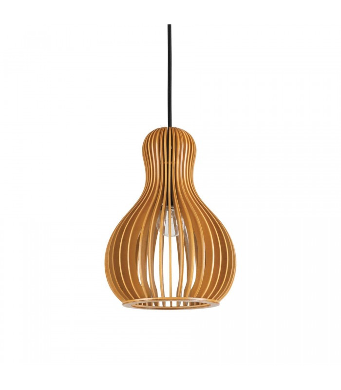 1 Light Ceiling Pendant Wood, E27 - 1
