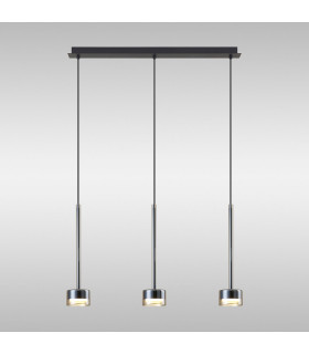 Tonic Linear Pendant 3 Light With Replaceable 12W LEDs 4000K Bronze/Black/Bronze Glass-2