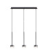 Tonic Linear Pendant 3 Light With Replaceable 12W LEDs 3000K Chrome/Black/Clear Glass-1