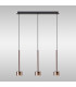 Tonic Linear Pendant 3 Light With Replaceable 12W LEDs 3000K Copper/Black/Copper Glass-2