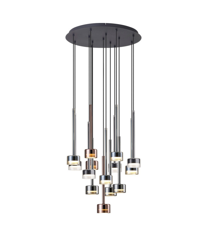 Tonic Round Pendant 14 Light With Replaceable 12W LEDs 4000K Black/Chrome/Bronze/Copper-1