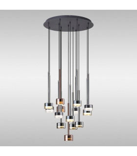 Tonic Round Pendant 14 Light With Replaceable 12W LEDs 4000K Black/Chrome/Bronze/Copper-2