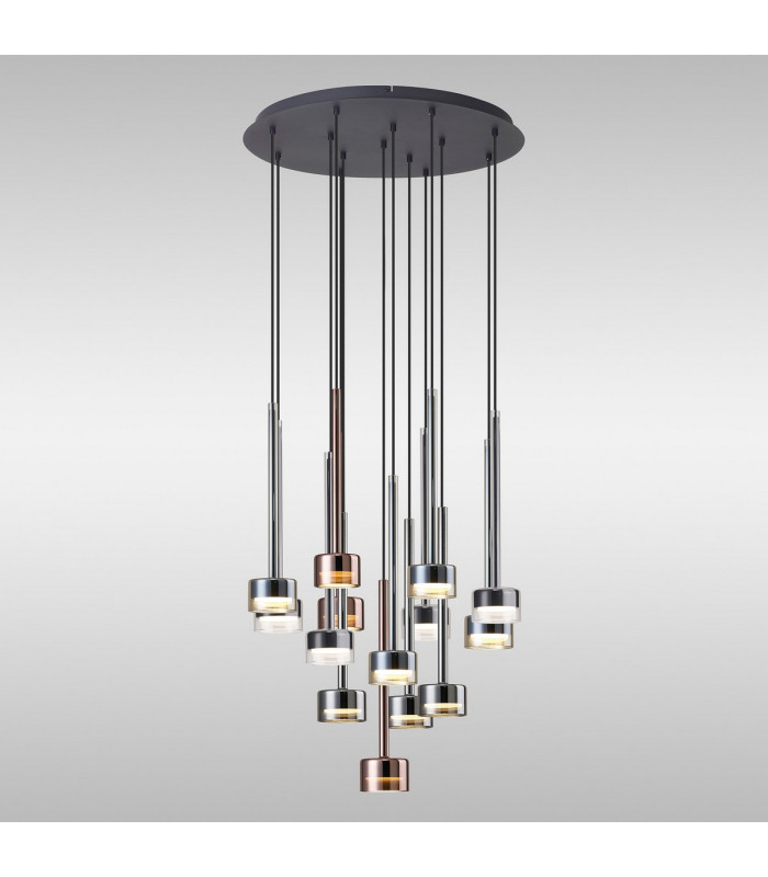 Tonic Round Pendant 14 Light With Replaceable 12W LEDs 4000K Black/Chrome/Bronze/Copper-2