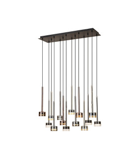 Tonic Rectangular Pendant 14 Light With Replaceable 12W LEDs 3000K Black/Chrome/Bronze/Copper-2