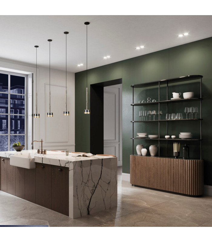 Tonic Rectangular Pendant 14 Light With Replaceable 12W LEDs 3000K Black/Chrome/Bronze/Copper-4