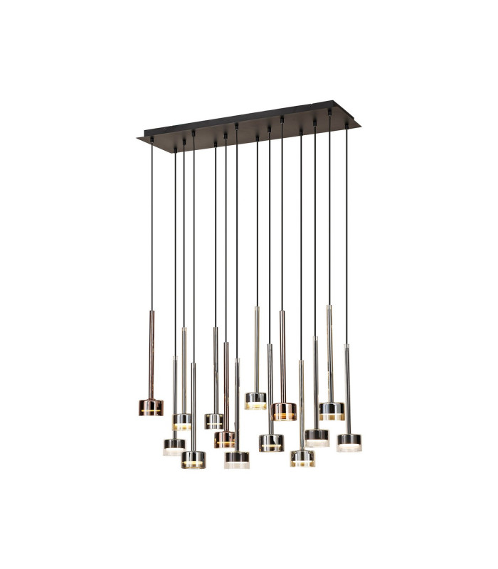 Tonic Rectangular Pendant 14 Light With Replaceable 12W LEDs 4000K Black/Chrome/Bronze/Copper-1