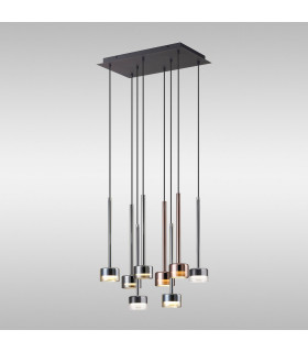 Tonic Rectangular Pendant 8 Light With Replaceable 12W LEDs 3000K Black/Chrome/Bronze/Copper-2