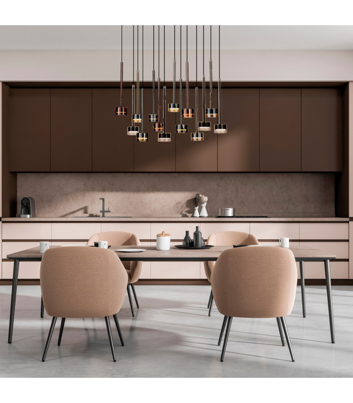 Tonic Rectangular Pendant 8 Light With Replaceable 12W LEDs 4000K Black/Chrome/Bronze/Copper-6