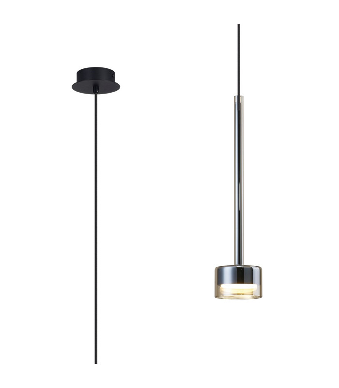 Tonic Pendant 1 Light With Replaceable 12W LEDs 4000K Bronze/Black/Bronze Glass-1