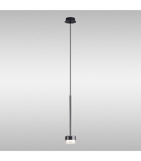 Tonic Pendant 1 Light With Replaceable 12W LEDs 4000K Chrome/Black/Clear Glass-2