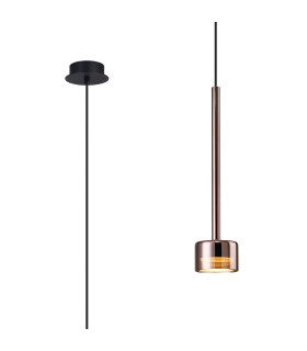 Tonic Pendant 1 Light With Replaceable 12W LEDs 3000K Copper/Black/Copper Glass-1