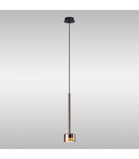 Tonic Pendant 1 Light With Replaceable 12W LEDs 4000K Copper/Black/Copper Glass-2