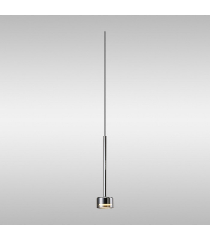 Tonic Assembly Pendant (WITHOUT PLATE) 1 Light With Replaceable 12W LEDs 3000K Chrome/Chrome Glass-2