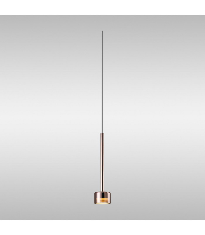 Tonic Assembly Pendant (WITHOUT PLATE) 1 Light With Replaceable 12W LEDs 3000K Copper/Copper Glass-2