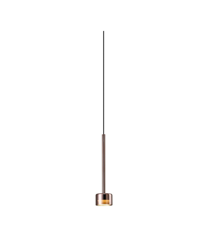 Tonic Assembly Pendant (WITHOUT PLATE) 1 Light With Replaceable 12W LEDs 3000K Copper/Copper Glass-3