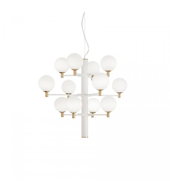 12 Light Multi Arm Ceiling Pendant Light White, G9 - 1
