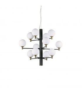 12 Light Multi Arm Ceiling Pendant Light Black, G9 - 1