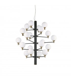 20 Light Multi Arm Ceiling Pendant Light Black, G9 - 1