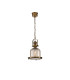 Vintage 26cm Bell Pendant 1 Light E27 Antique Brass/Amber Glass-1