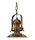 Vintage 26cm Bell Pendant 1 Light E27 Antique Brass/Amber Glass-5