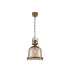 Vintage 33cm Bell Pendant 1 Light E27 Antique Brass/Amber Glass-1