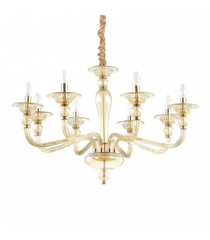 8 Light Pendant Light Amber, E14 - 1