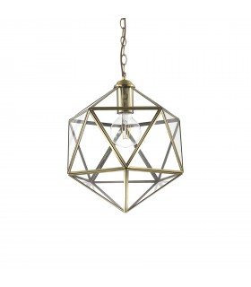 1 Light Ceiling Pendant Burnished Finish, E27 - 1