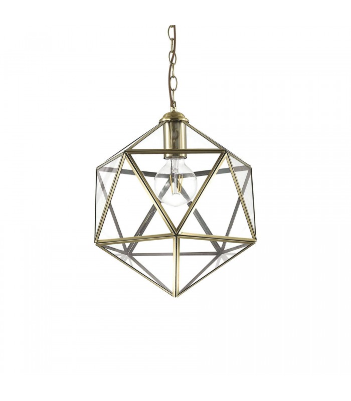 1 Light Ceiling Pendant Burnished Finish, E27 - 1