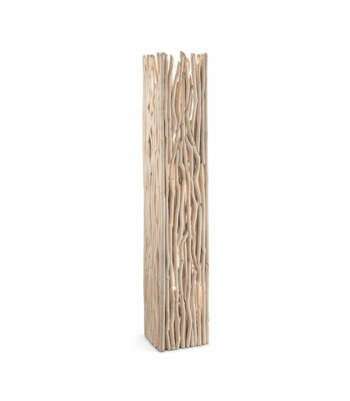 2 Light Indoor Floor Lamp Wood, E27 - 1