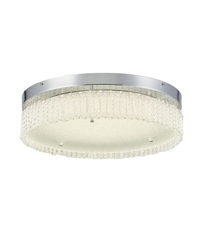 Aiden 50cm Round Flush Ceiling 30W LED 4200K 2700lm Polished Chrome/Glass 3yrs Warranty-1