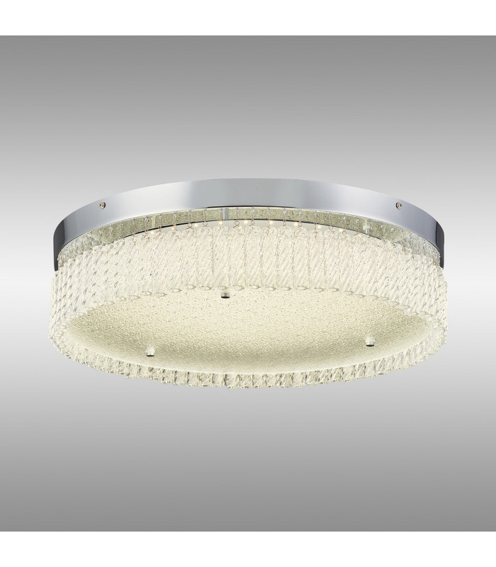Aiden 50cm Round Flush Ceiling 30W LED 4200K 2700lm Polished Chrome/Glass 3yrs Warranty-2