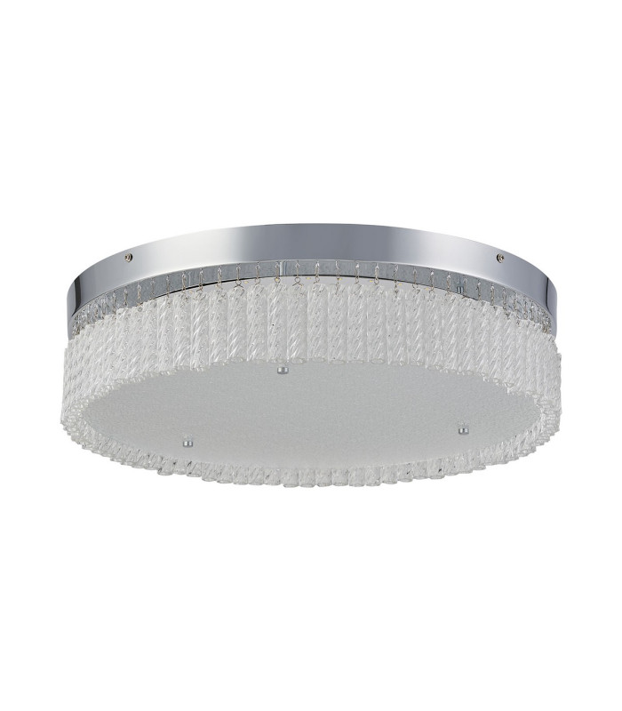 Aiden 50cm Round Flush Ceiling 30W LED 4200K 2700lm Polished Chrome/Glass 3yrs Warranty-4