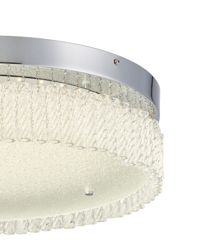 Aiden 50cm Round Flush Ceiling 30W LED 4200K 2700lm Polished Chrome/Glass 3yrs Warranty-5