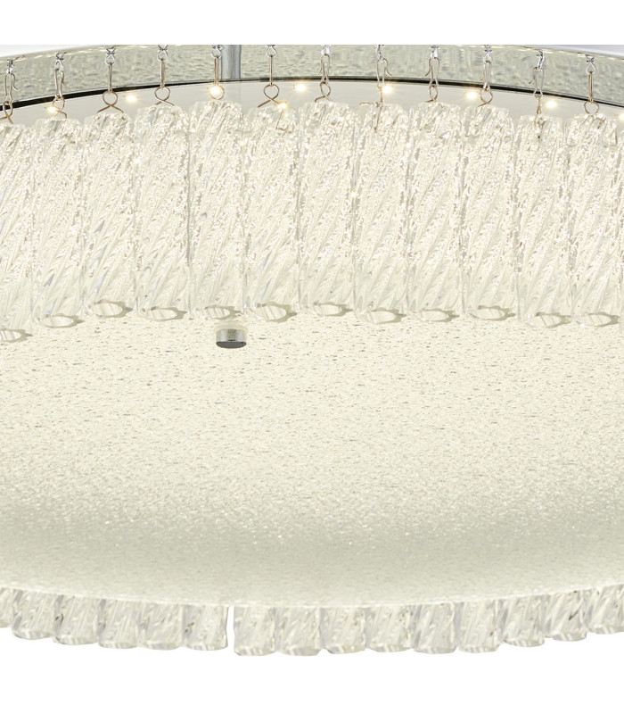 Aiden 50cm Round Flush Ceiling 30W LED 4200K 2700lm Polished Chrome/Glass 3yrs Warranty-6
