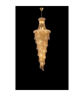 Alexandra Pendant 4 Layer Spiral 25 Light E14 Gold/Crystal Item Weight: 28.6kg-2