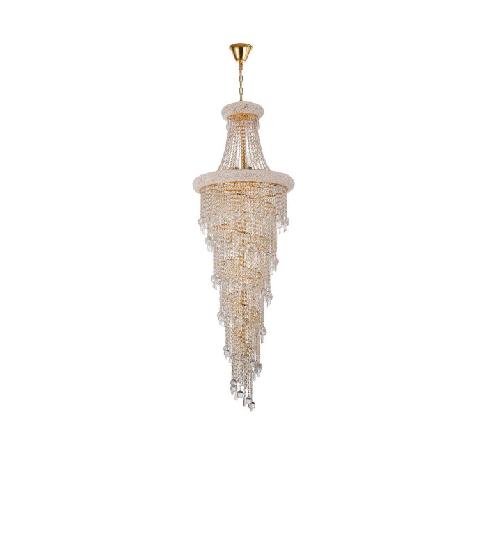 Alexandra Pendant 4 Layer Spiral 25 Light E14 Gold/Crystal Item Weight: 28.6kg-3